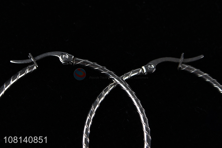 New products silver fashion women jewelry hoop earrings