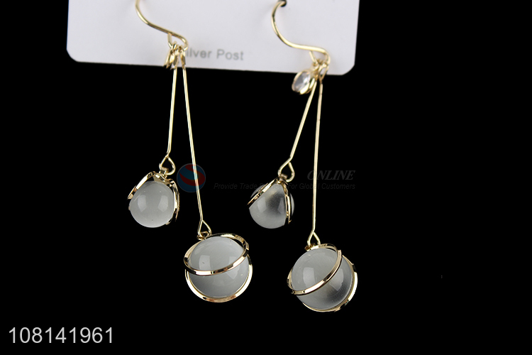 High-end women girls silver post earrings drop earrings wholesale