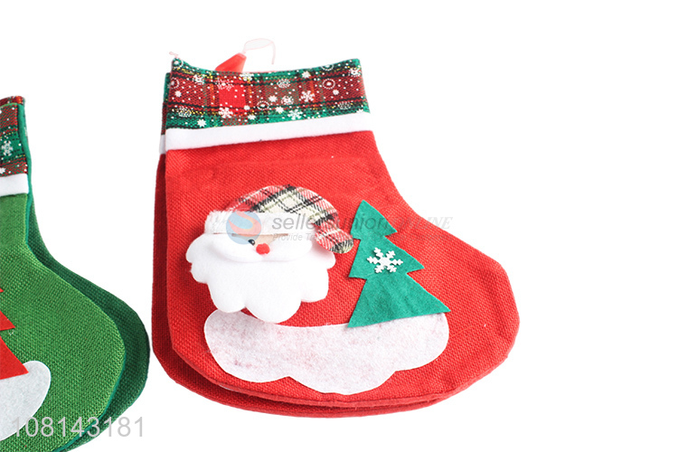 High quality linen cartoon Christmas stocking holiday ornaments