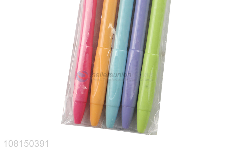 Custom Non-Slip Design 5 Pieces Colorful Ballpoint Pen Set