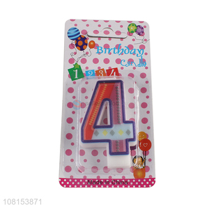 China supplier number 4 cake candle numeral birthday candle