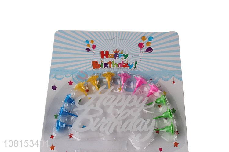 Yiwu market colorful spiral happy birthday cake candles set