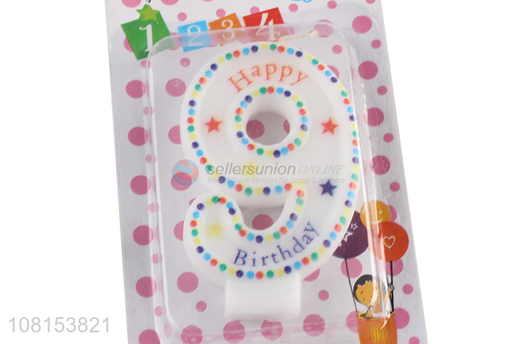 Good quality number 9 candle happy birthday cake candles