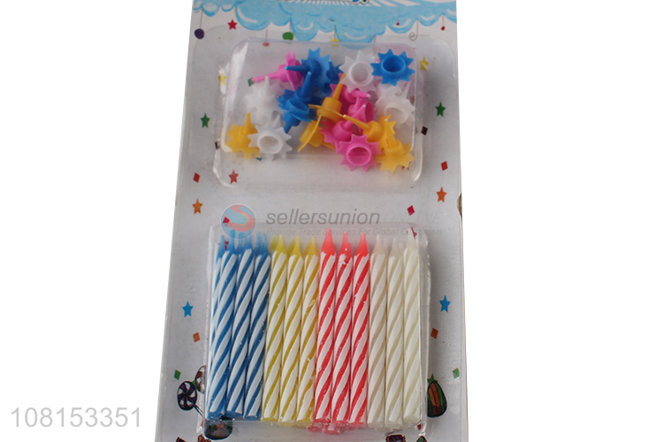 Wholesale colorful spiral cake candle for party celebration