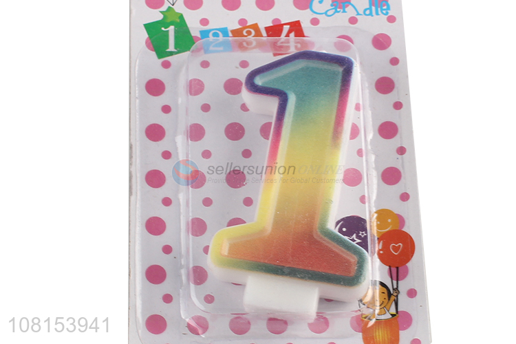 Factory supply 0-9 colored party candles number cake candles