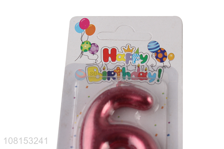 Online wholesale metallic candles colored number cake candles