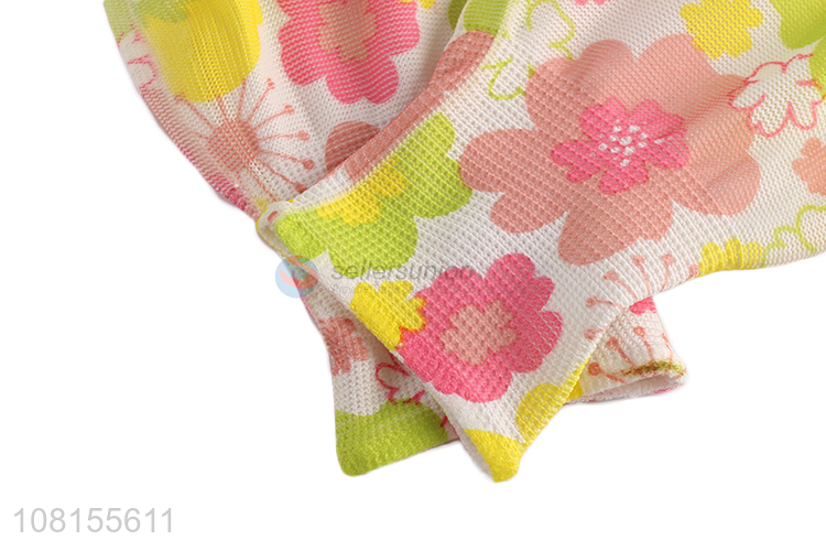 Hot selling flower printed pu coated garden work gloves