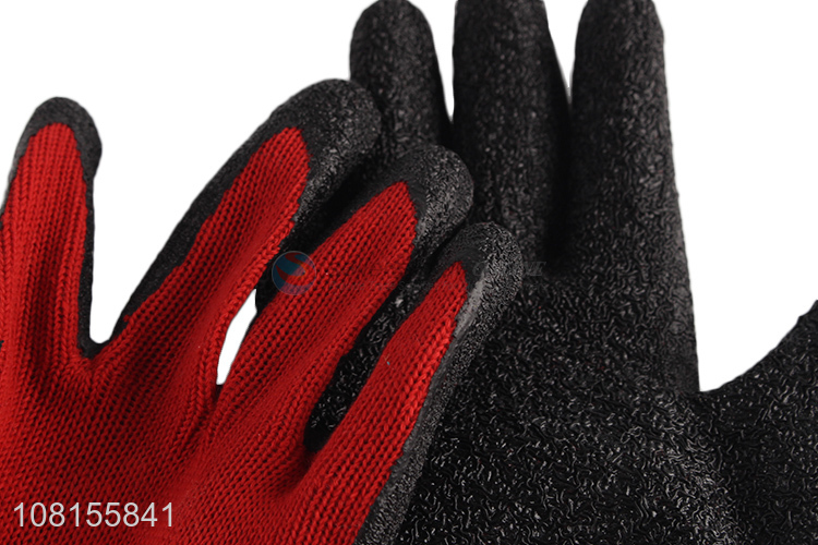 Low price 21s yarn latex crinkle work gloves for garden