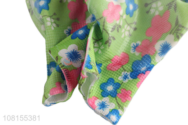 Hot selling floral print polyester nitrile garden work gloves