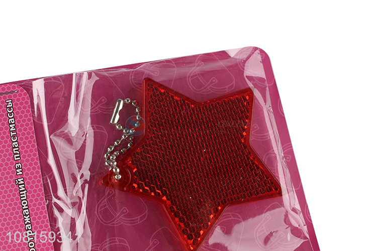 Wholesale Star Shape Plastic Reflective Keychain Bag Pendant