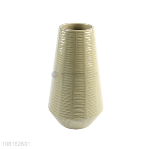 High quality embossed ceramic flower vase crafts for decor