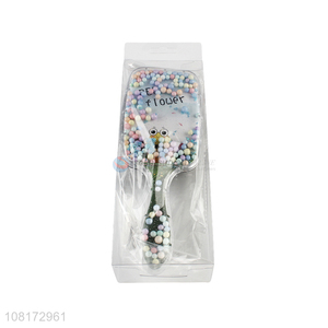 Custom Ladies Paddle Brush Hair Brush With Beautiful Colored Beads