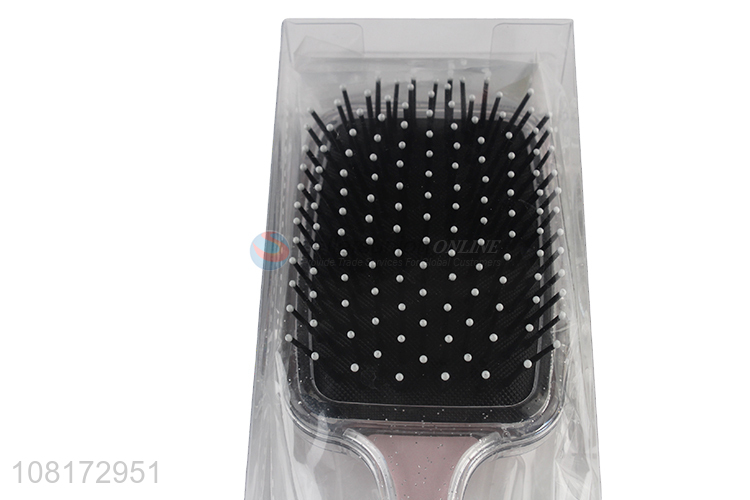 Creative Design Fashion Paddle Brush With Colored Beads