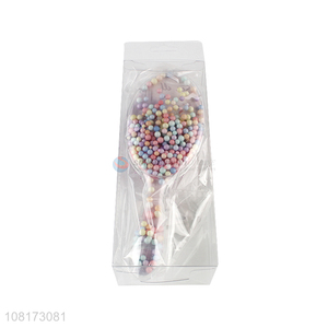 Wholesale Colour Beads Hair Brush Plastic Hair Comb