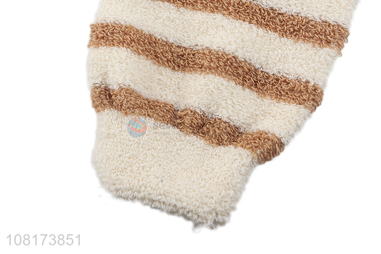 Online wholesale simple stripe bath gloves for household