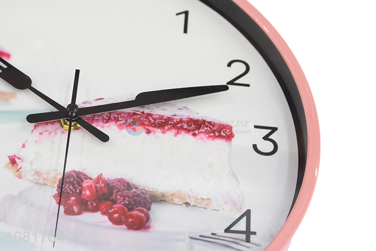 Online wholesale modern round cake series wall clock for bedroom decor