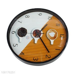 Hot items silent non-ticking round plastic wall clock for decoration