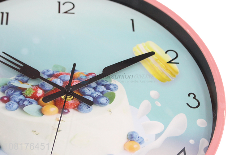Best selling cake series round wall clocks silent quartz wall clock