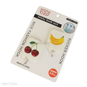 China products creative fruit pattern sticky hooks for sale