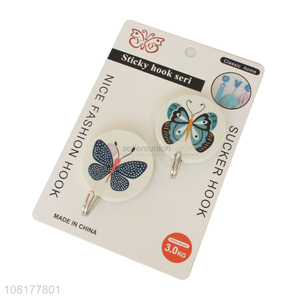 Low price 2pieces strong self-adhesive sucker hook sticky hooks