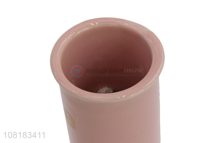 High quality pink cute ceramic flowerpots home vase