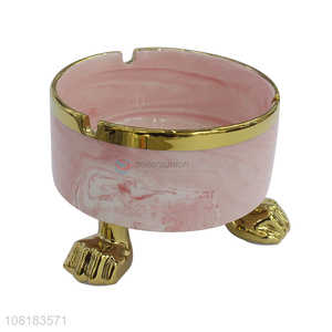 China wholesale pink desktop ceramic ashtray for office