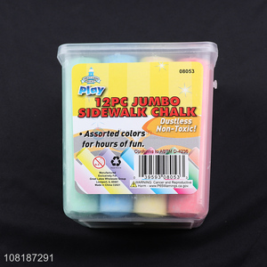 Yiwu wholesale 12pieces dustless jumbo sidewalk chalk