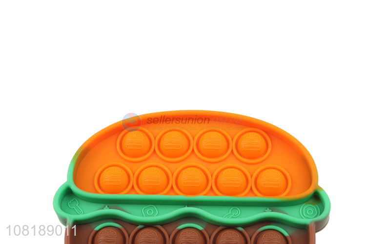 Cute design hamburger shape soft bubble fidget toys for sale
