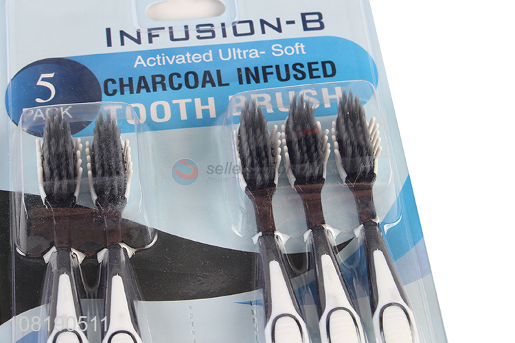 Wholesale Ultra-Soft Charcoal Infused Toothbrush For Adults