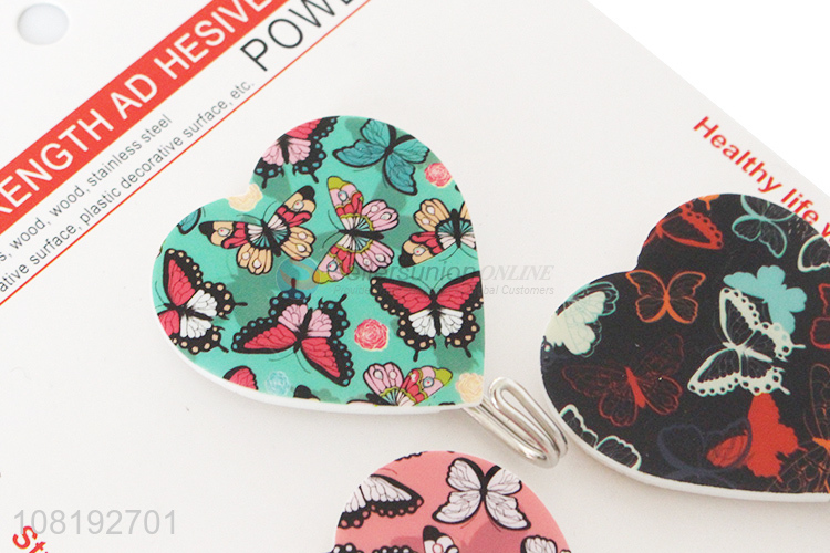 Low Price 3 Pieces Heart Shape Sticky Hook Custom Wall Hooks