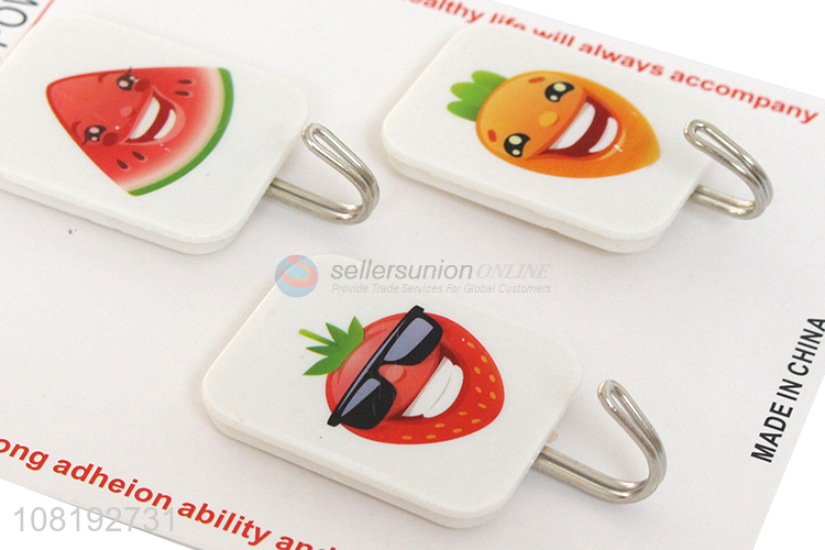Creative Printing 3 Pieces Sticky Hook Multipurpose Wall Hooks
