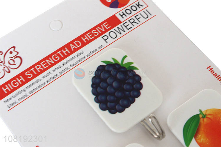 Hot Selling 3 Pieces Fruit Pattern Wall Hooks Set For Room And Kitchen