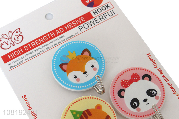 Best Selling Cartoon Pattern Round Adhesive Hook Wall Hooks