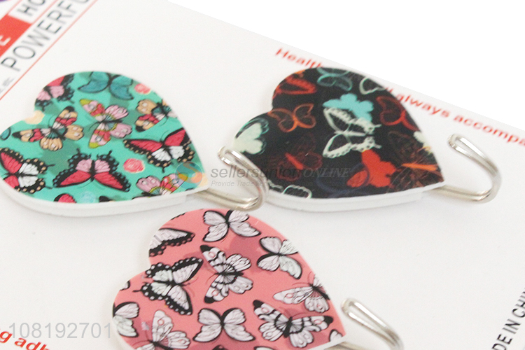 Low Price 3 Pieces Heart Shape Sticky Hook Custom Wall Hooks