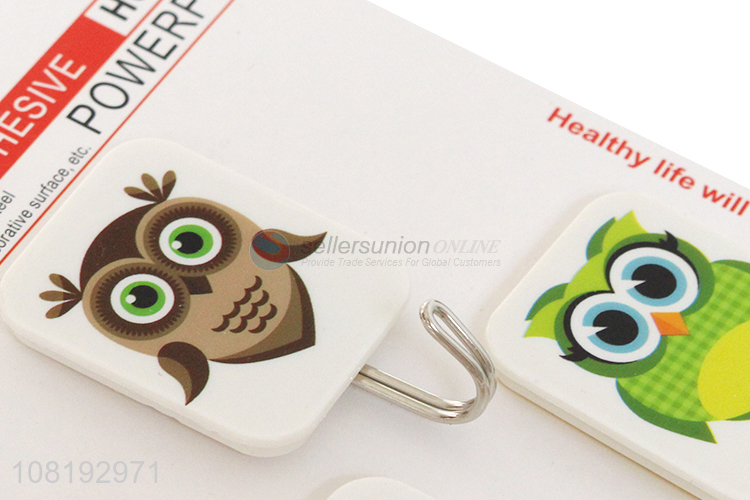 Popular 3 Pieces Owl Pattern Sticky Hooks Adhesive Hook