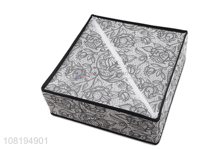 Latest design flower printed non-woven underwear storage box