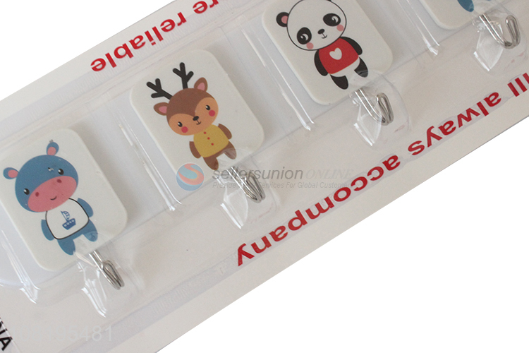High quality cartoon animal hooks printed sticky hooks