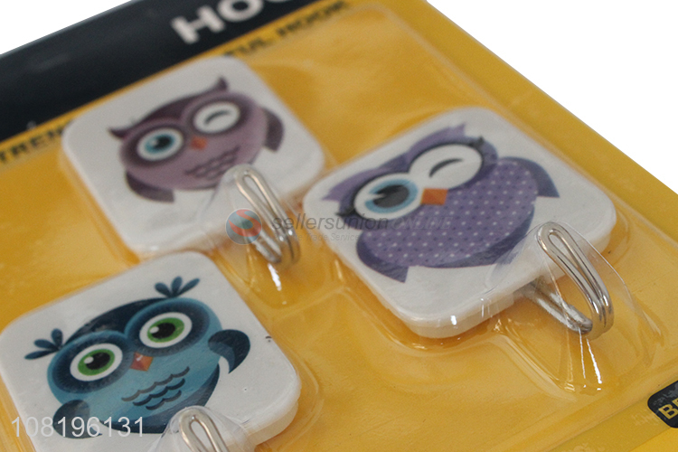 Online wholesale cartoon owl wall hooks sticky hooks