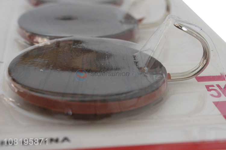 High quality round wood grain sticky hooks for sale