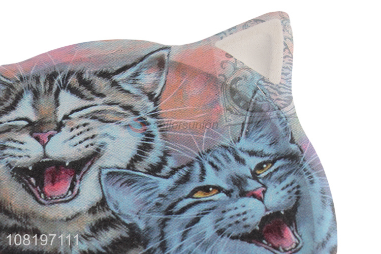 Wholesale creative cat head ceramic stone coasters for tabletop decor