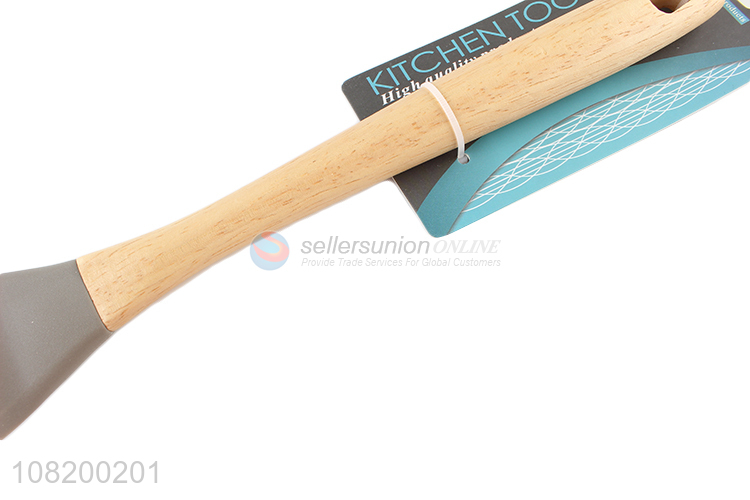 Yiwu wholesale wooden handle silicone spatula for cooking