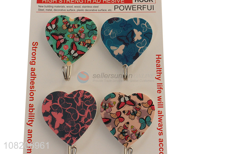 Best price heart shape household wall sticky hooks for sale