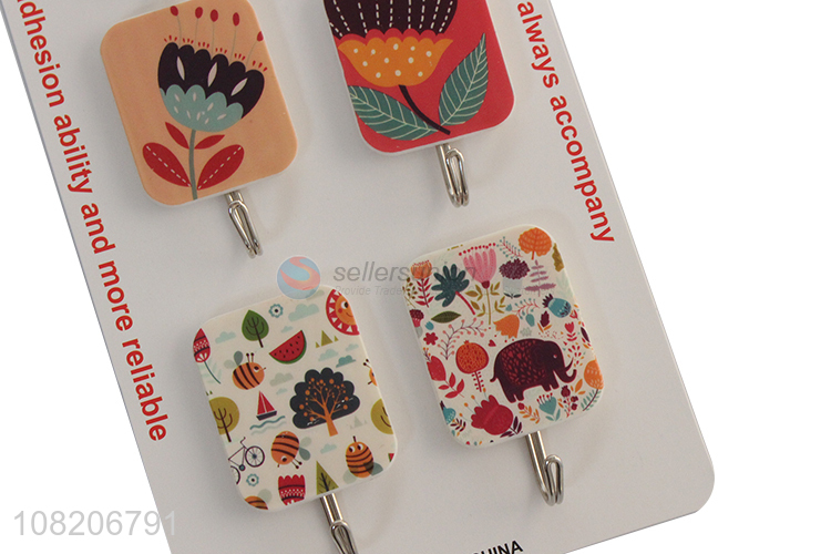 Most popular cartoon pattern household sticky hooks for sale