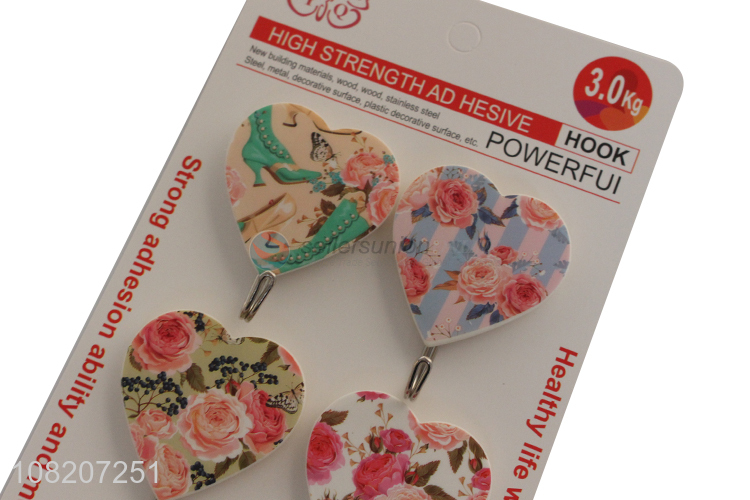 New products flower pattern household wall sticky hooks
