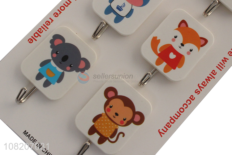 Top selling cartoon pattern plastic sticky hooks for hanging