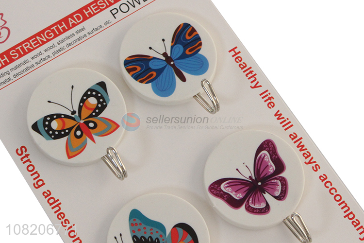 Creative design self adhesive wall mounted sticky hooks