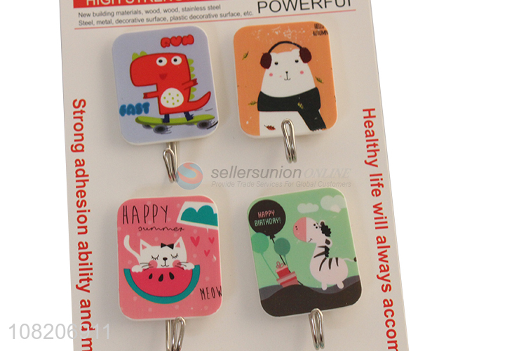 Hot products cartoon pattern household sticky hooks for hanger