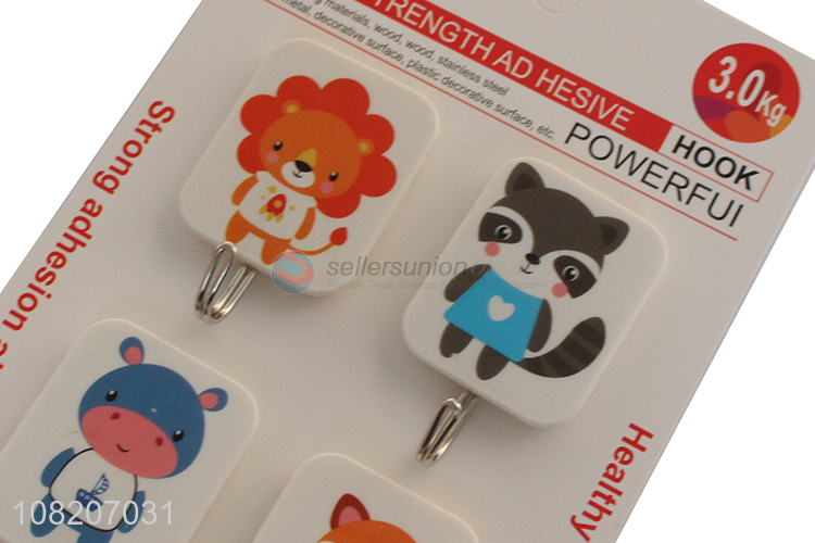 Top selling cartoon pattern plastic sticky hooks for hanging