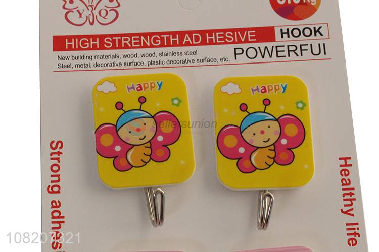 Yiwu factory cartoon pattern household sticky hooks for hanger