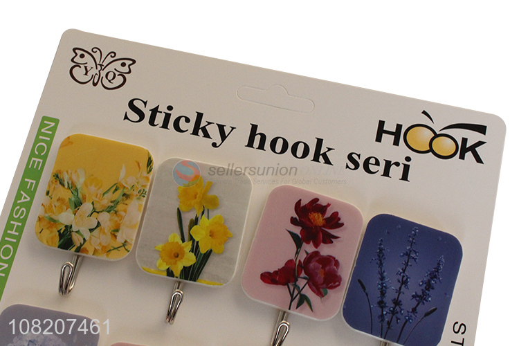 Factory supply 8pieces household sticky hooks for bathroom